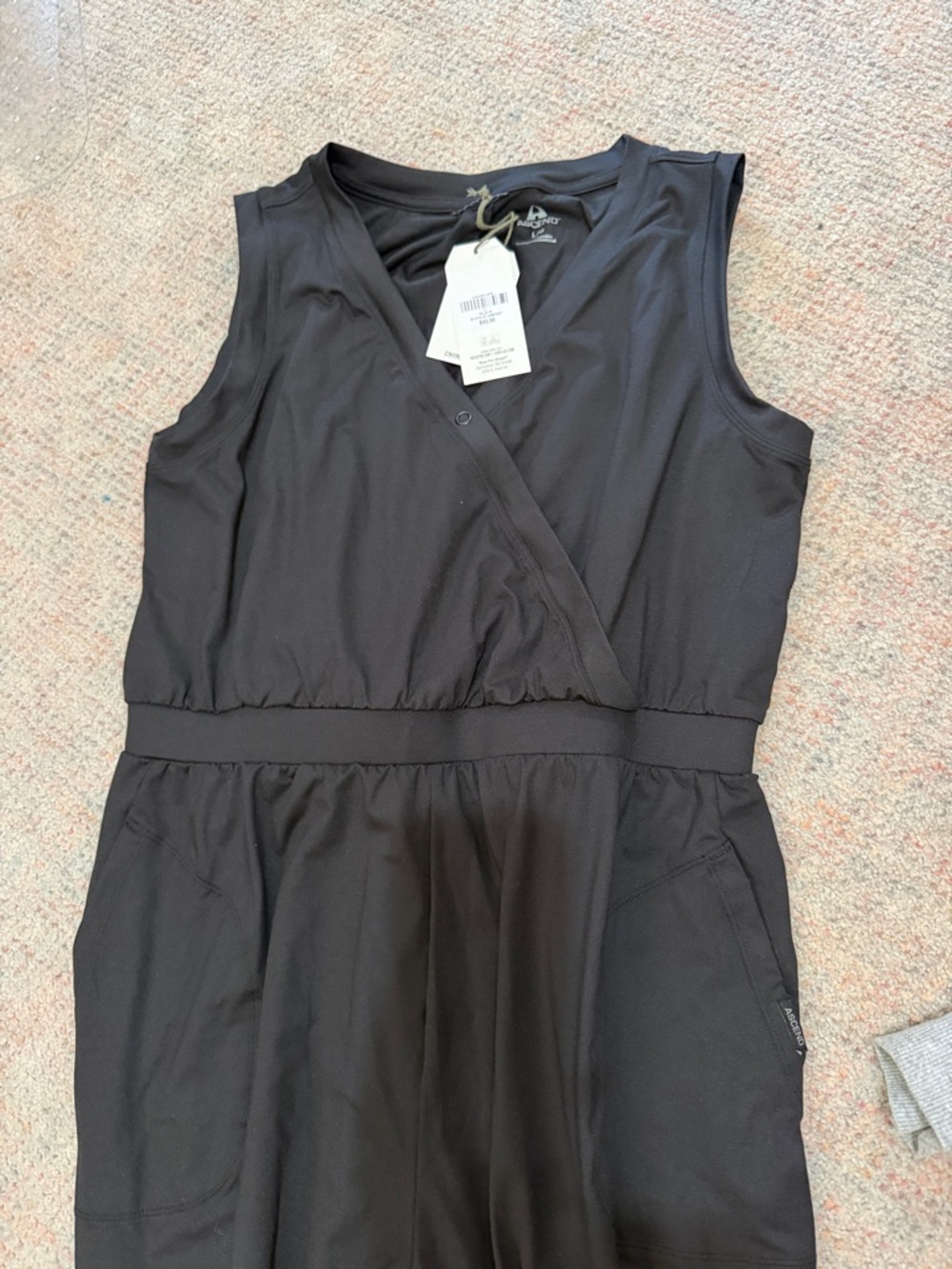 Ascend Black Sleeveless Athletic Jumpsuit